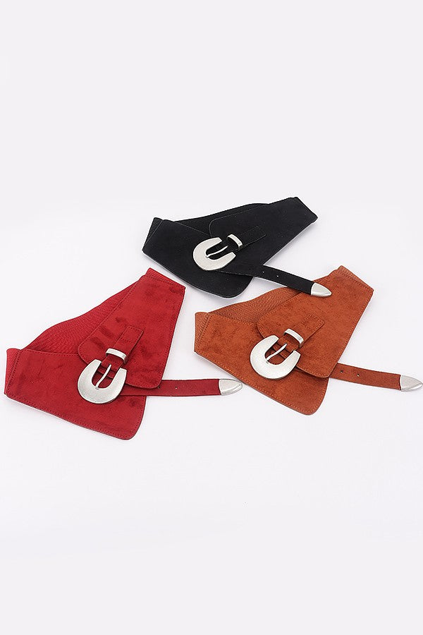Suede Buckle Waist Belt