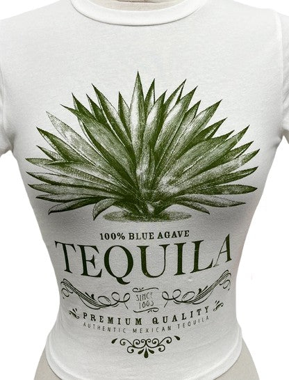 Tequila Blue Agave Graphic Crop Tee