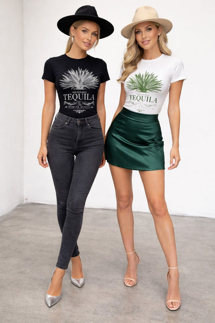 Tequila Blue Agave Graphic Crop Tee
