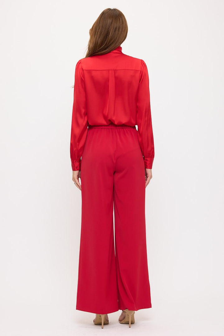 Lesile Solid Ruffle Blouse