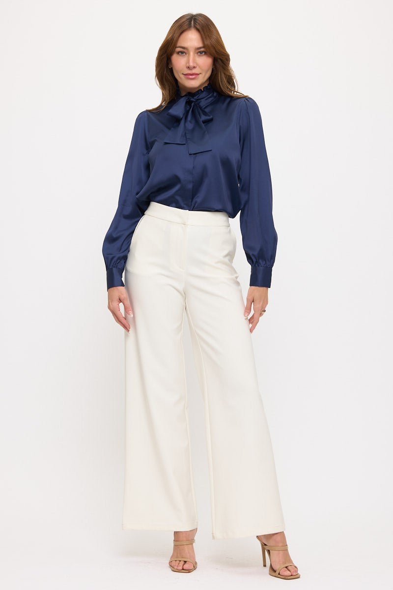 Lesile Solid Ruffle Blouse