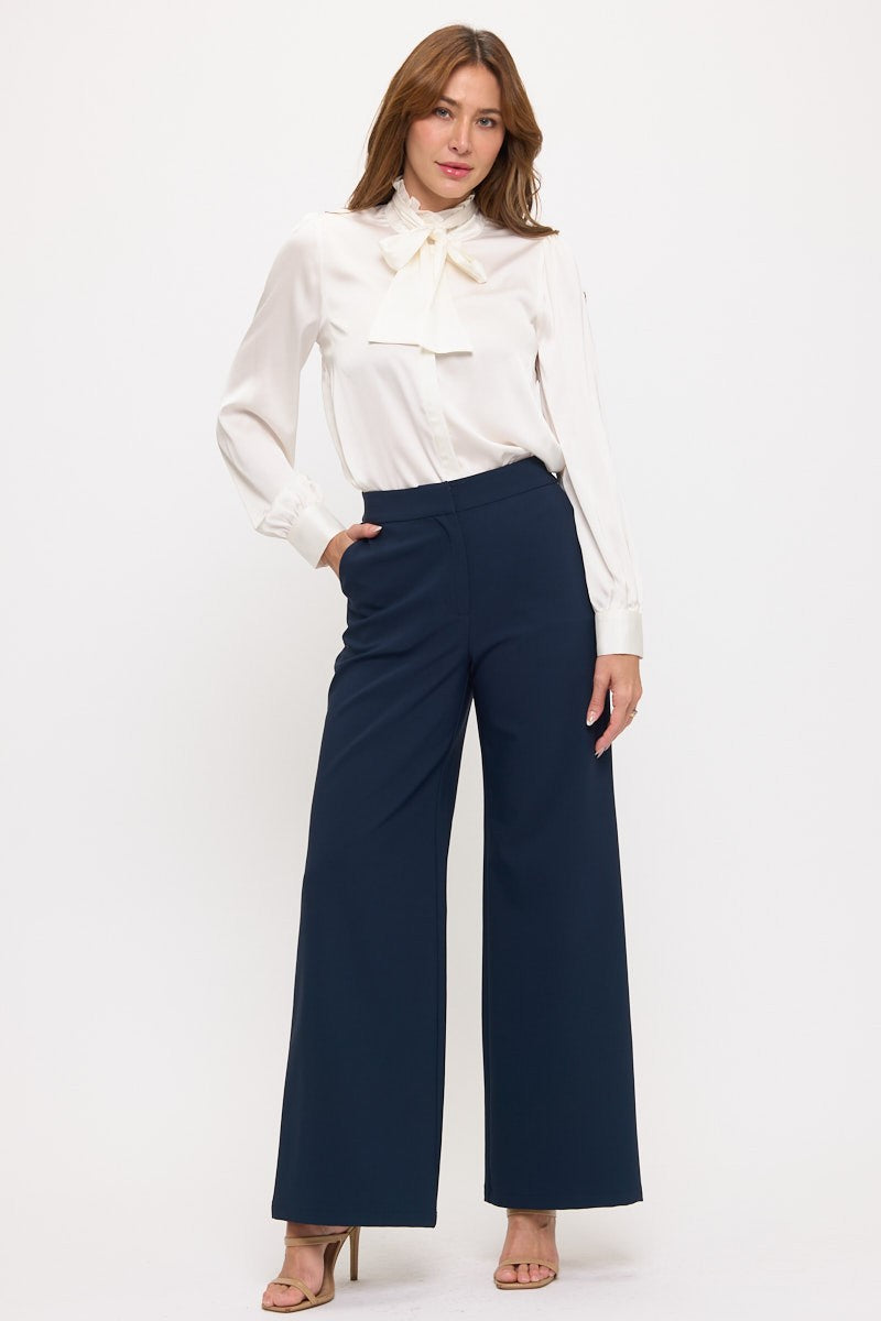 Lesile Solid Ruffle Blouse