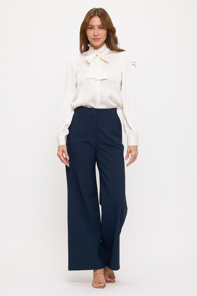 Lesile Solid Ruffle Blouse