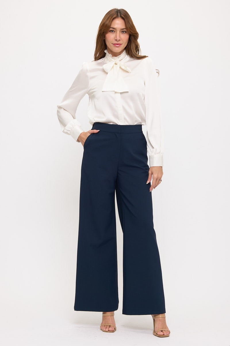 Lesile Solid Ruffle Blouse