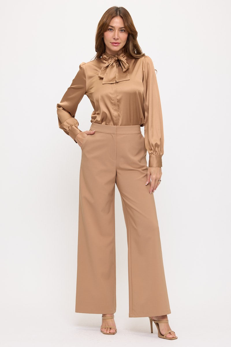 Lesile Solid Ruffle Blouse
