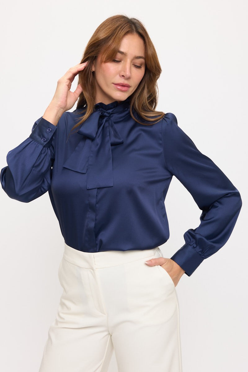 Lesile Solid Ruffle Blouse