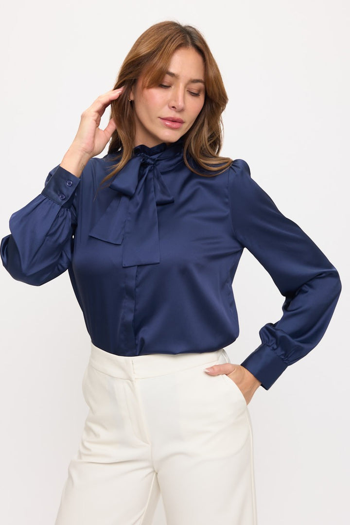 Lesile Solid Ruffle Blouse