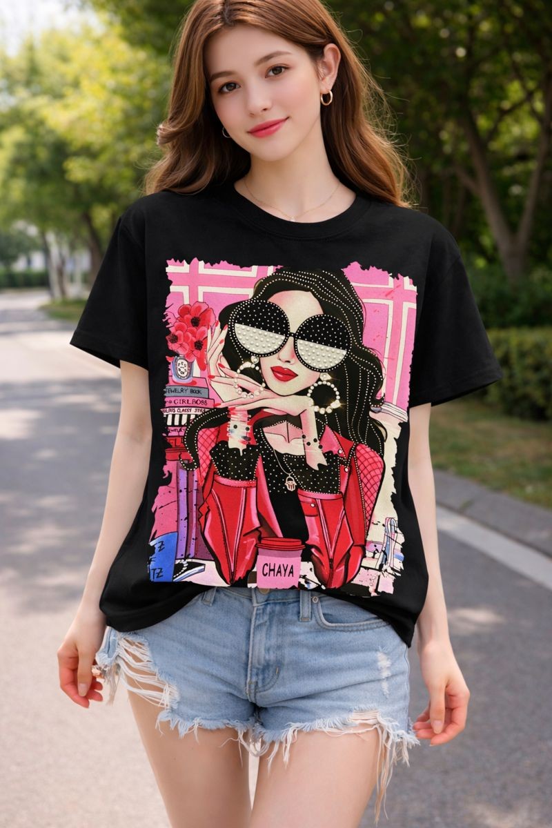 Fashion Icon Pearl Shades T-shirt