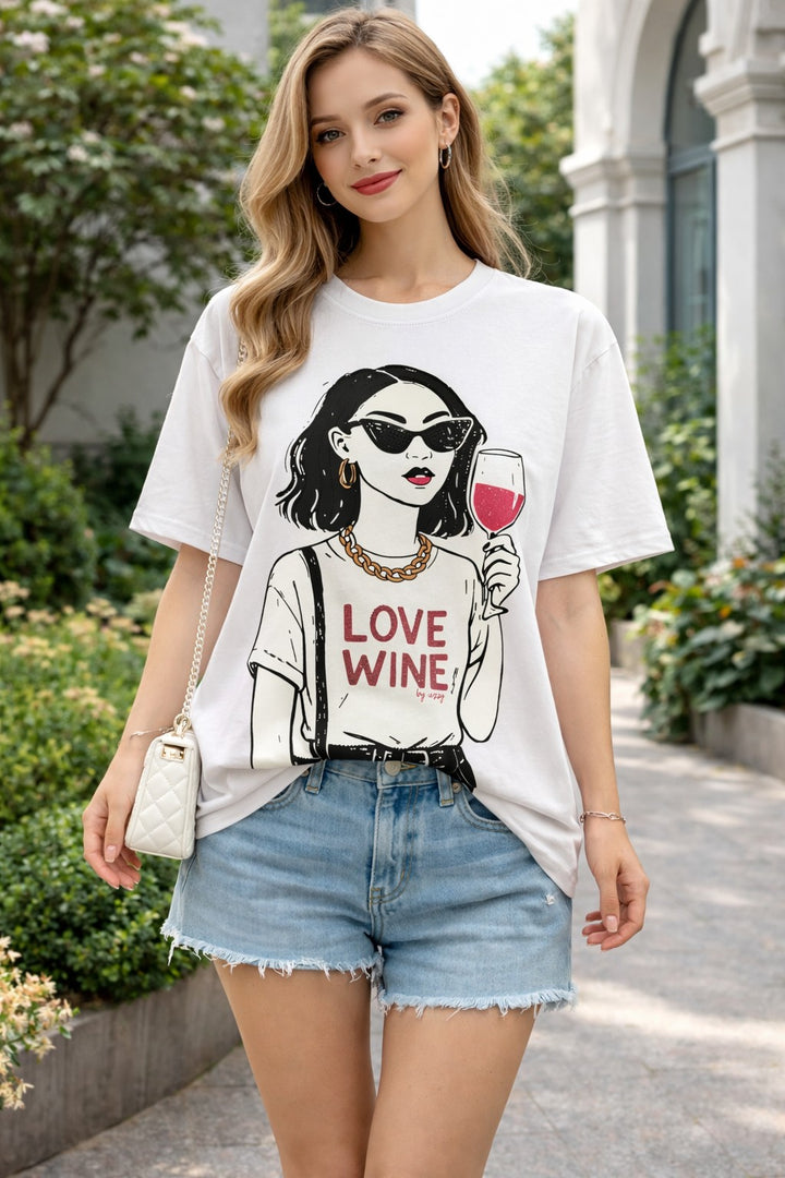 WINE STONES PRINTED T-SHIRT