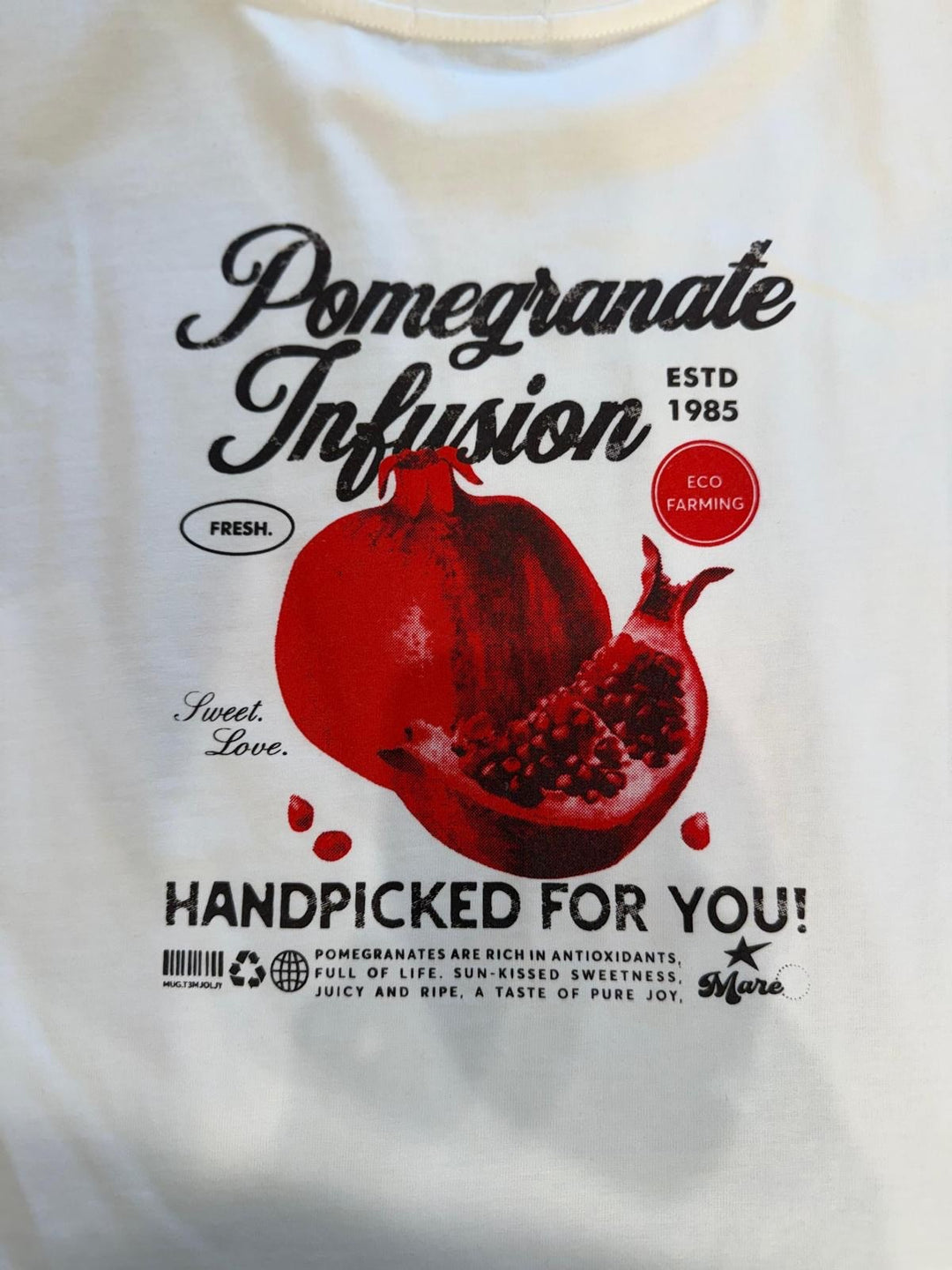 Oversized Ss Pommegranare Graphic Print T-shirt