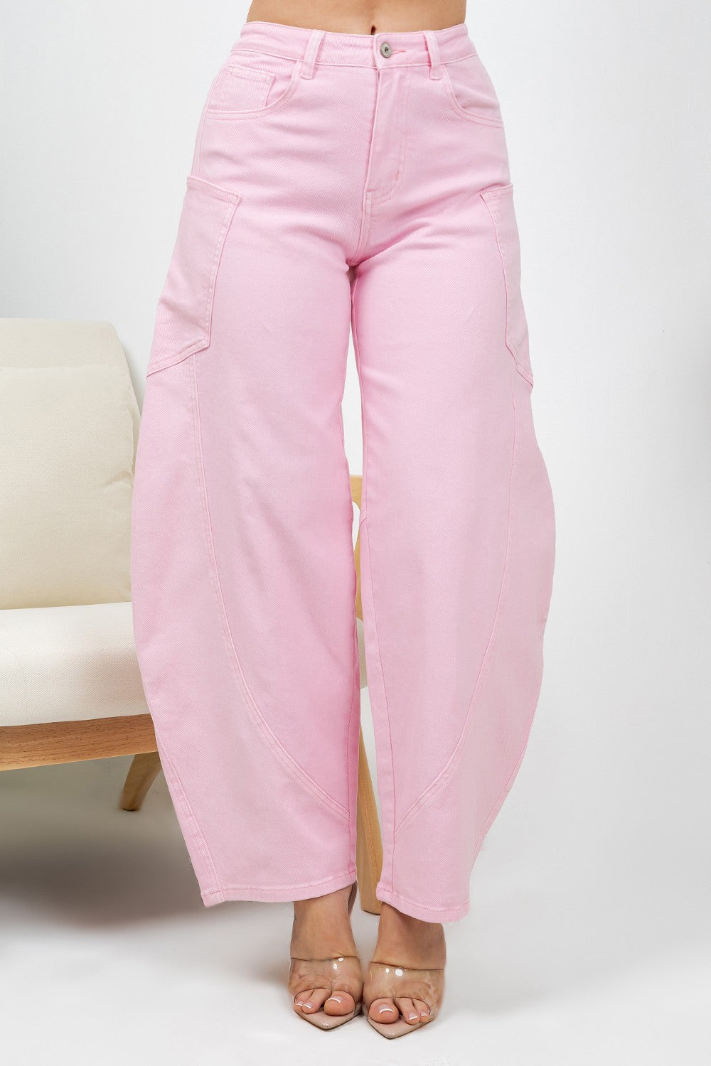 Rosalia High Waist Barrel Wide Leg Denim Jean