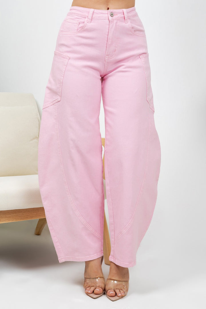 Rosalia High Waist Barrel Wide Leg Denim Jean