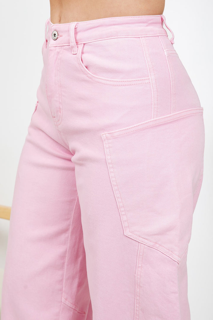 Rosalia High Waist Barrel Wide Leg Denim Jean