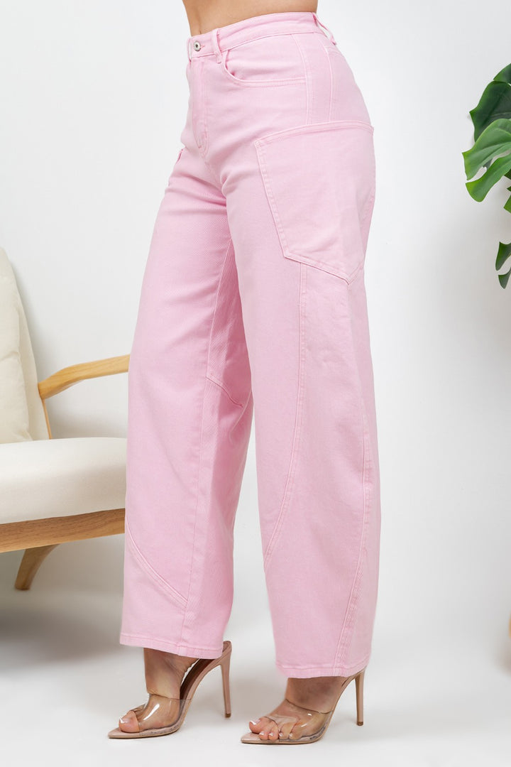 Rosalia High Waist Barrel Wide Leg Denim Jean