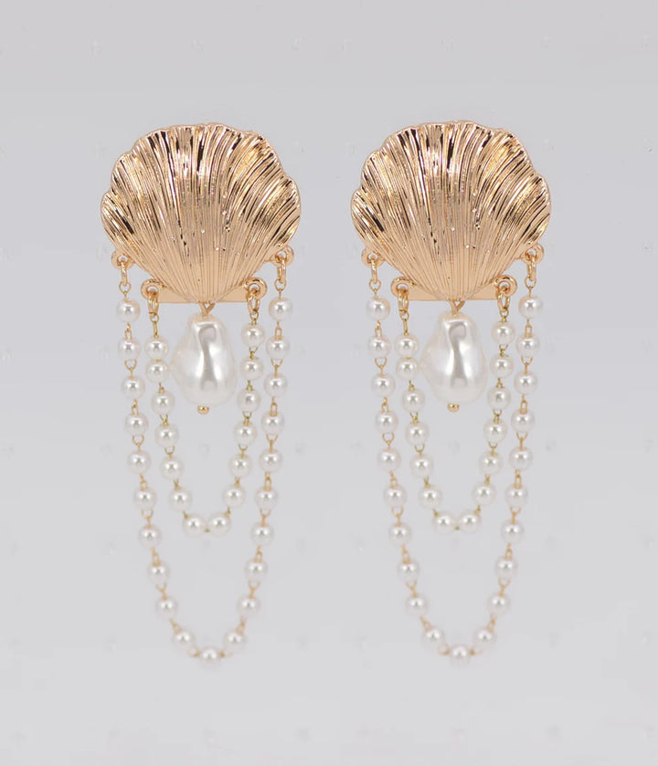 Shell Pearl Statement Earrings