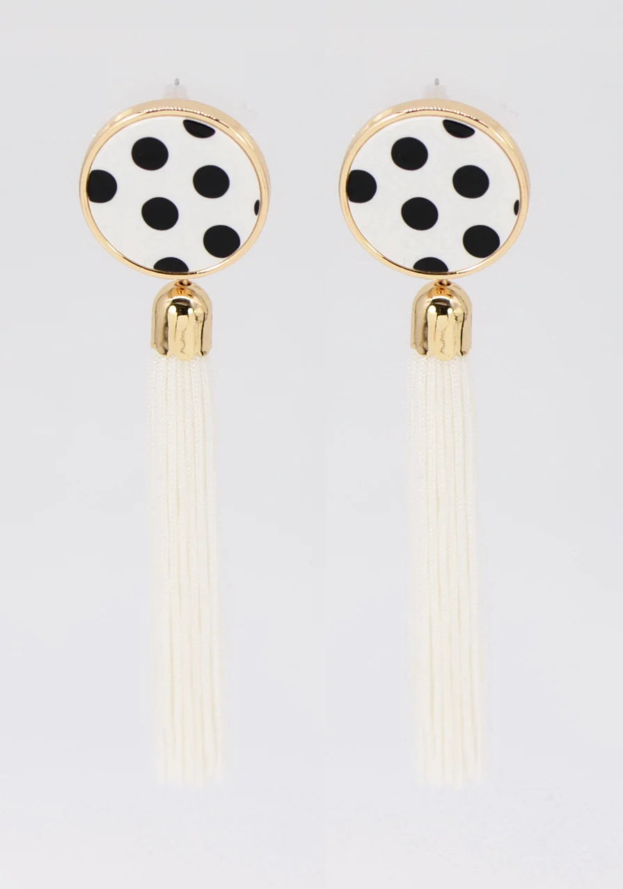 Polka Dot Tassel Earrings