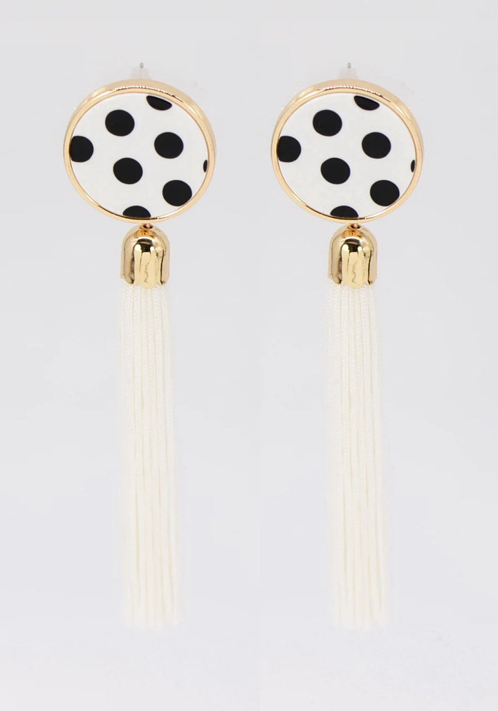 Polka Dot Tassel Earrings