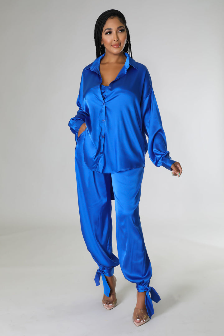 Bra Top, Pants & Shirt Set