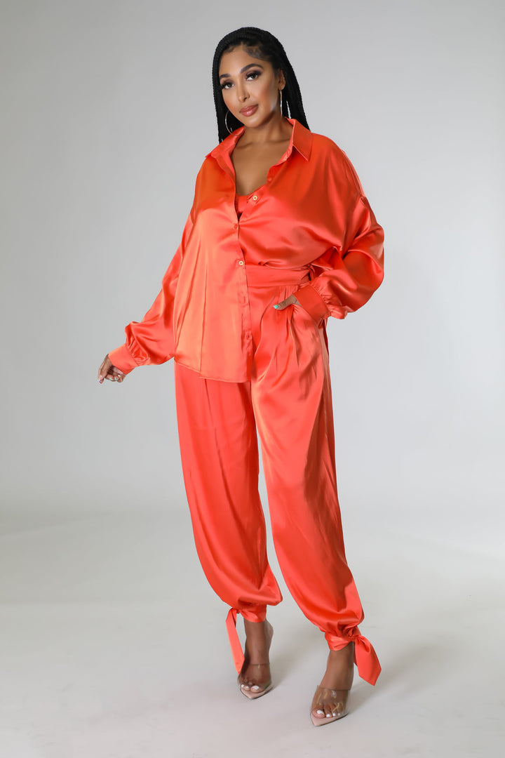 Bra Top, Pants & Shirt Set