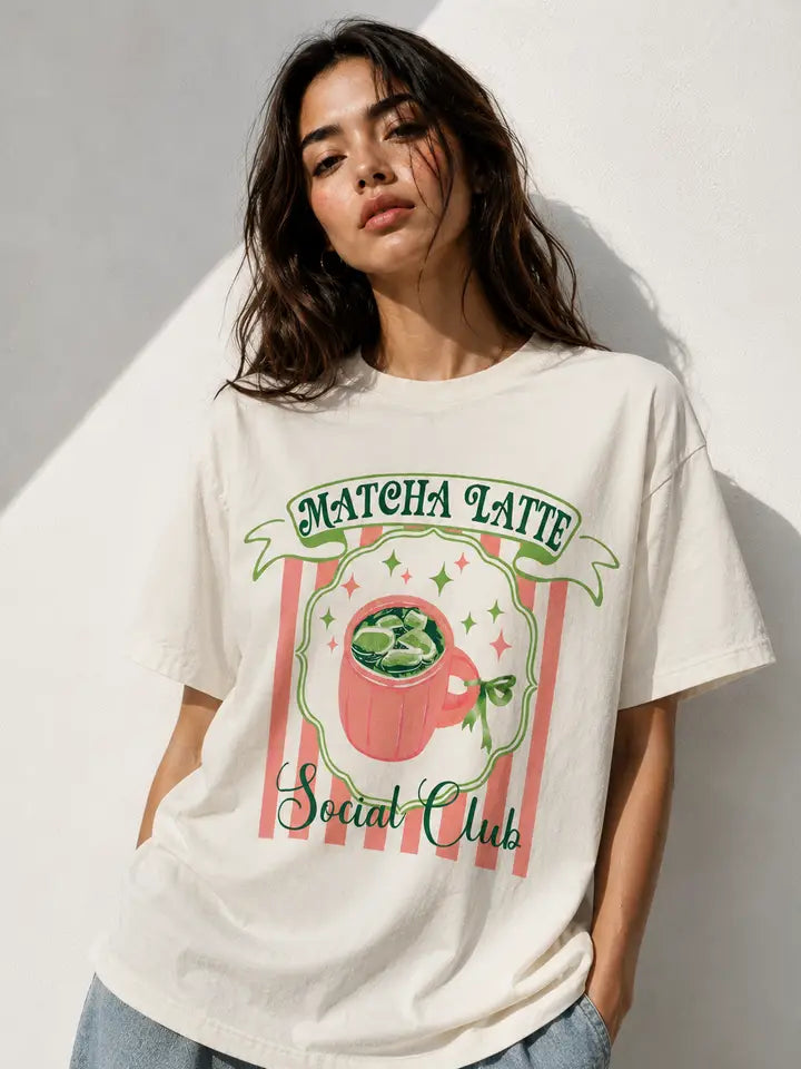 Matcha Latte Social Club Cream T-Shirt