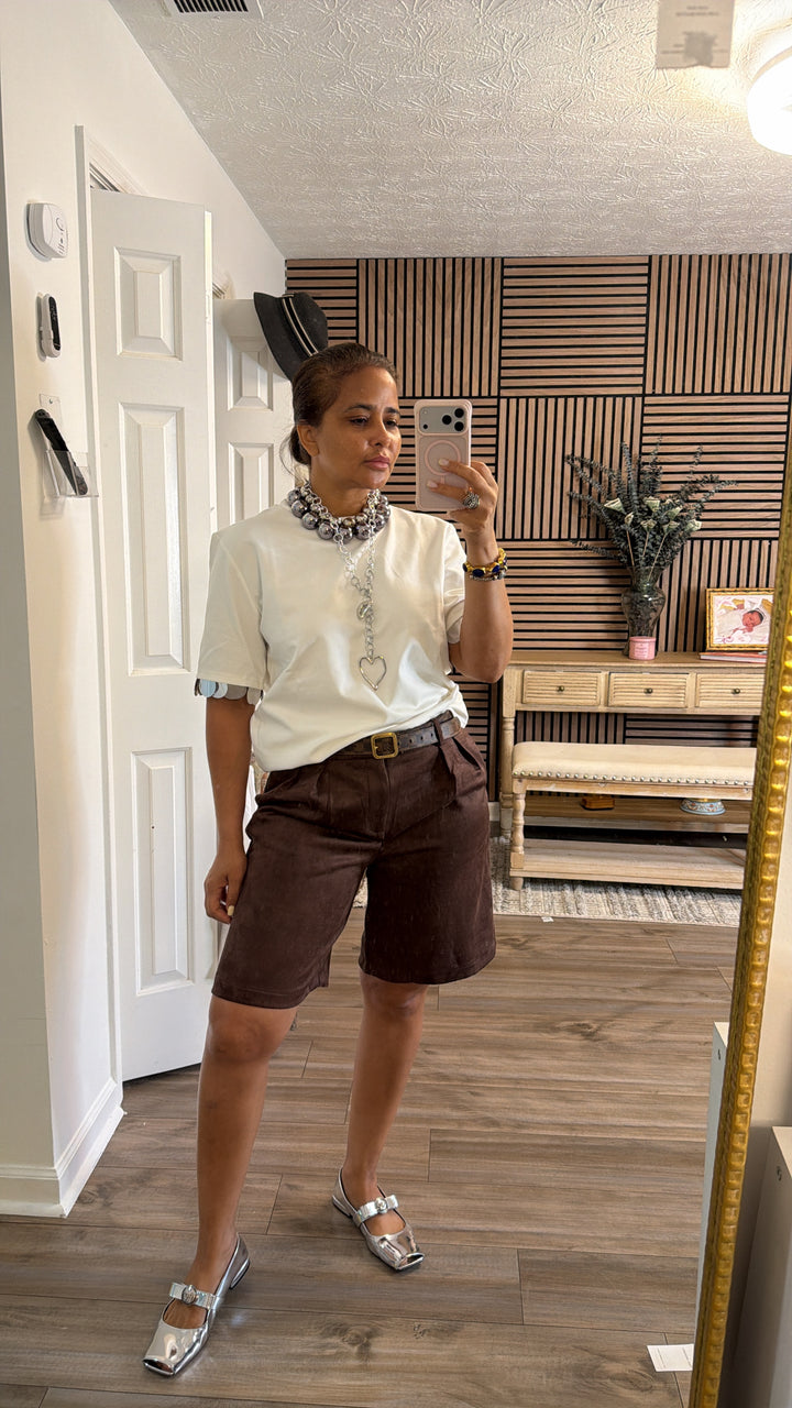 Suede Trouser Short
