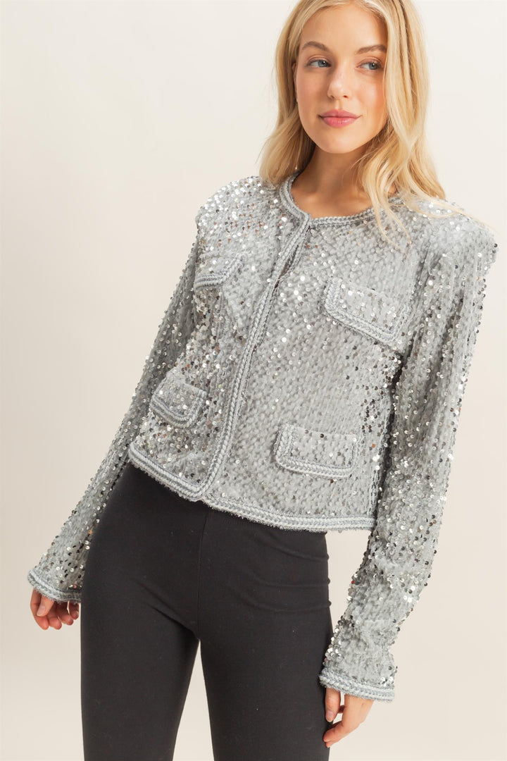 Sequined Detail Jacket
