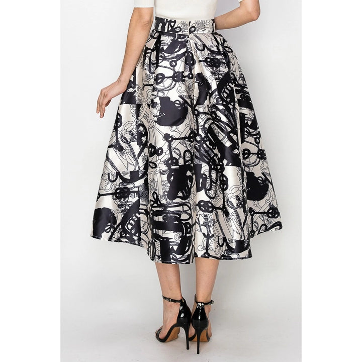 Midi Skirt Abstract Print