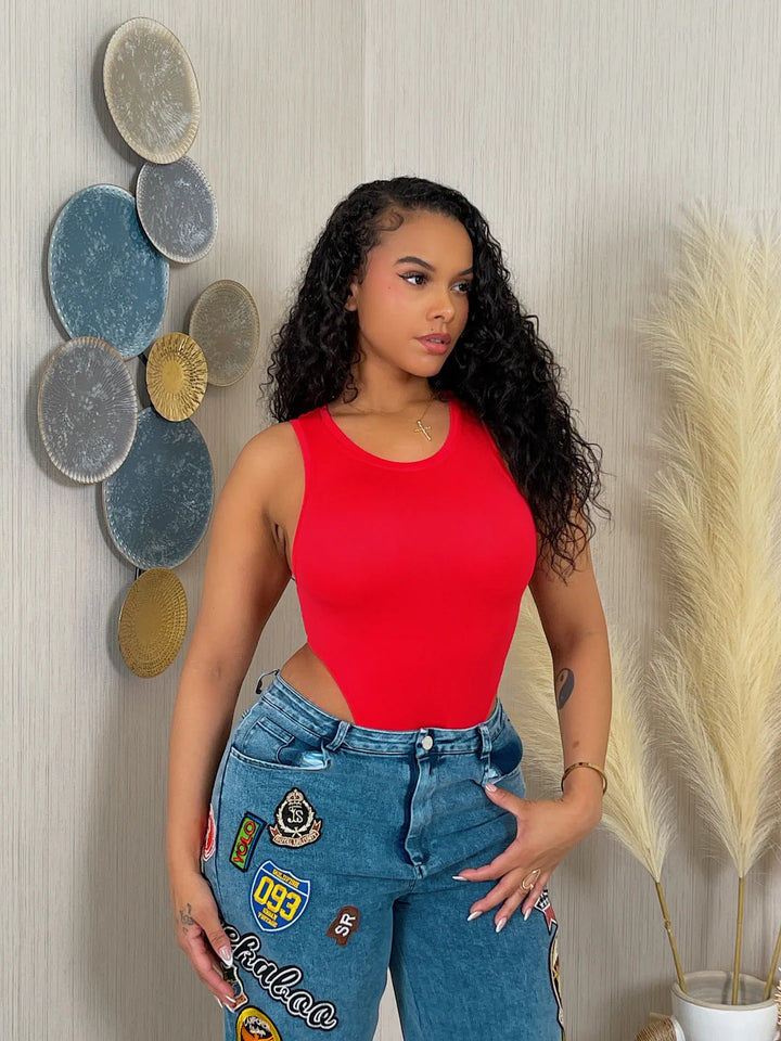 Round Neck Tank Bodusuit