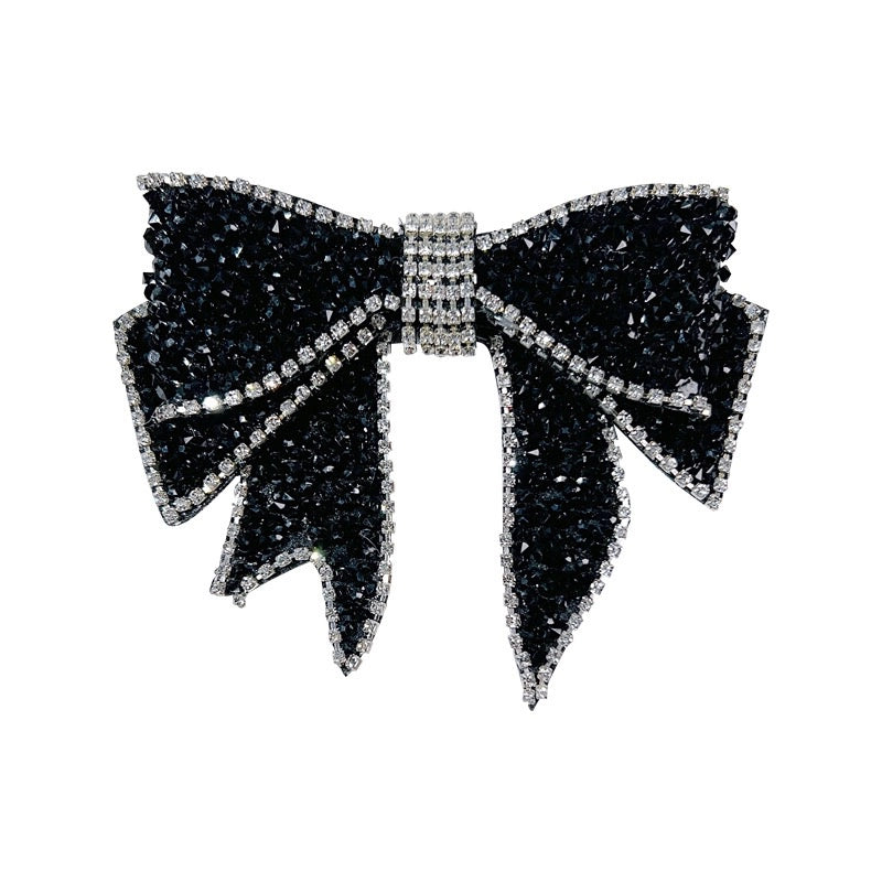 Vintage Black Crystal Bow Elegance