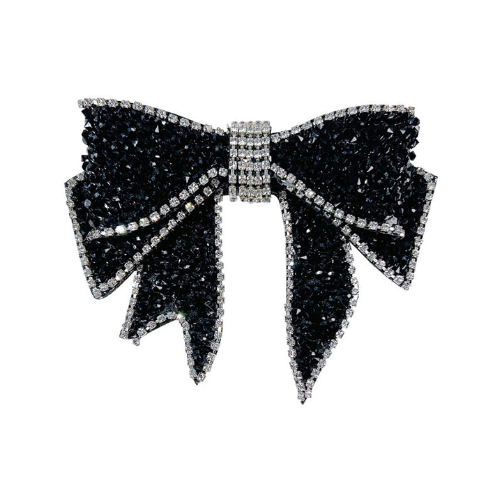Vintage Black Crystal Bow Elegance