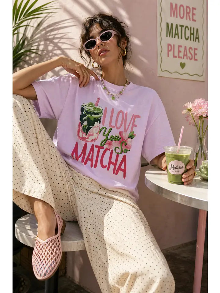 I Love You So Matcha Lt. Pink T-Shirt