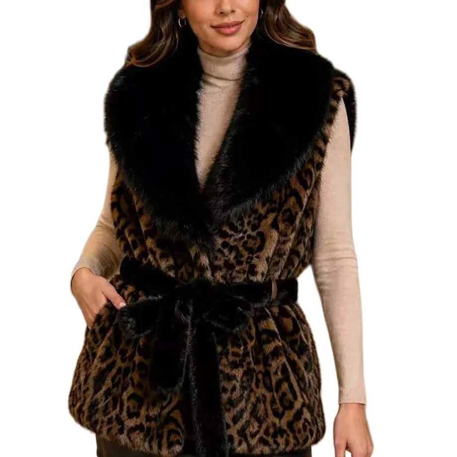 FAUX FUR SHAWL COLLAR VEST