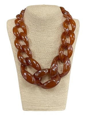 RUSTIC CHUNKY ACRYLIC SHORT NECKLACE