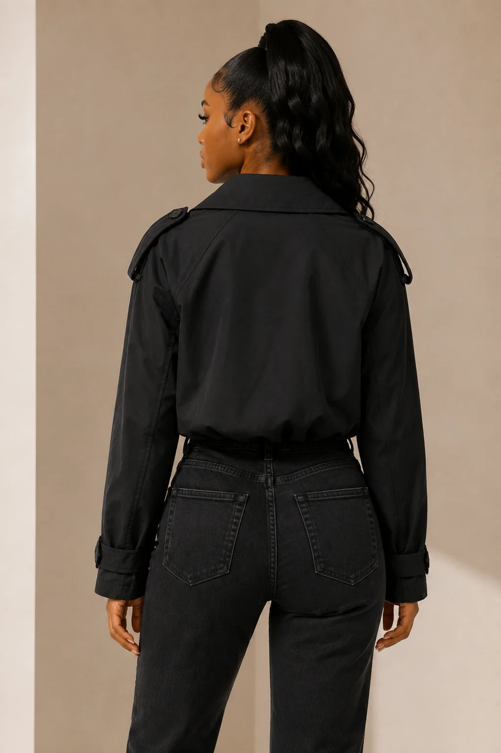 BALLOON CROPPED TRENCH COAT