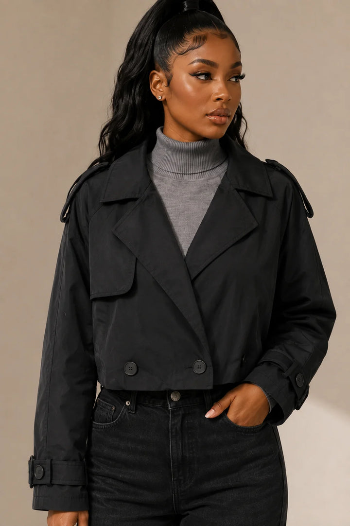 BALLOON CROPPED TRENCH COAT