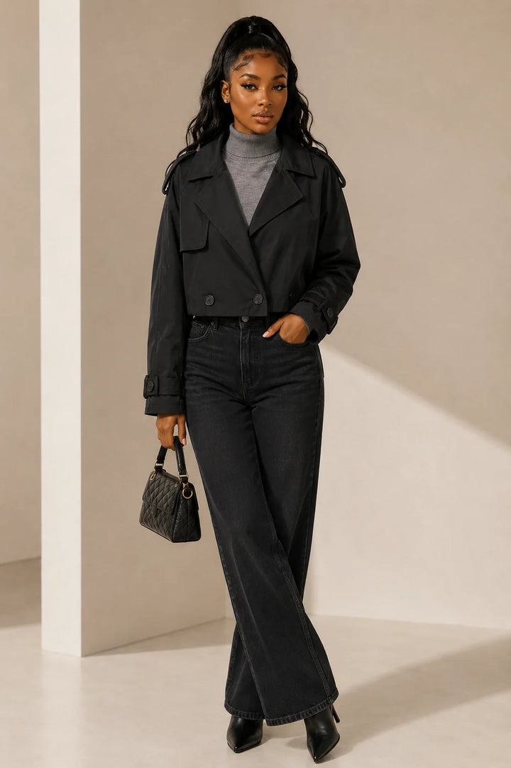 BALLOON CROPPED TRENCH COAT