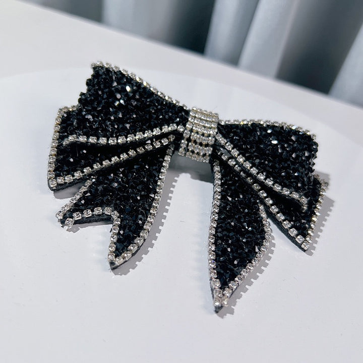 Vintage Black Crystal Bow Elegance