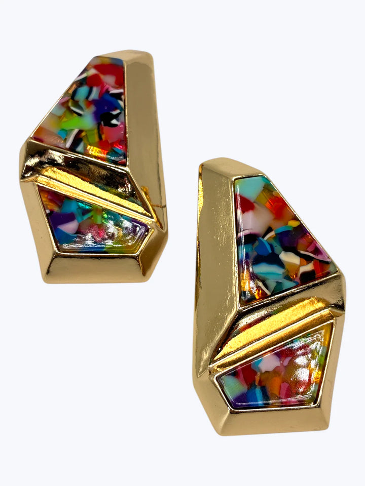 Acrylic Geometric Post Earrings