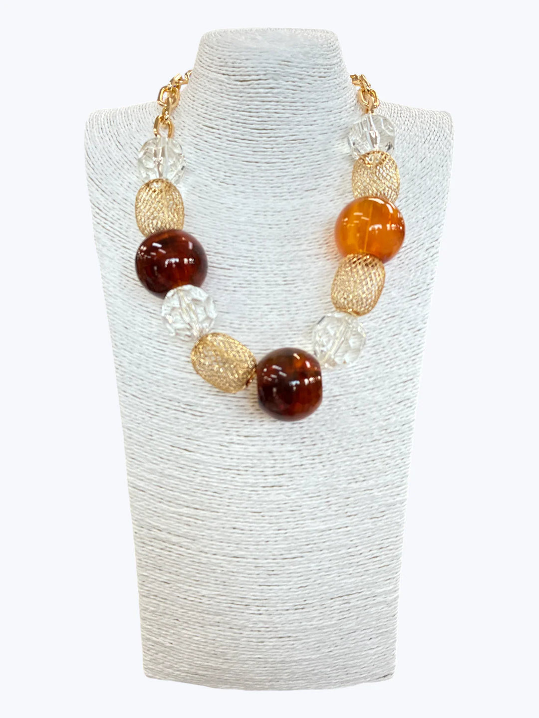 N5183 | Amber-Inspired Beaded Statement Necklace