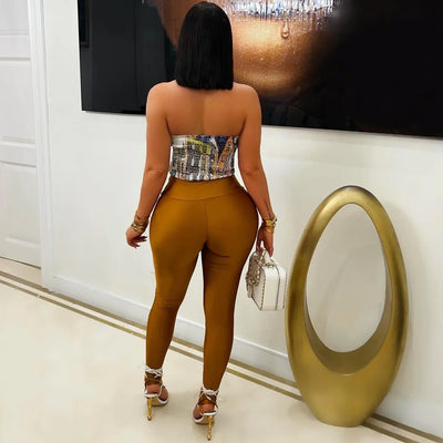 Print Satin Tube Top