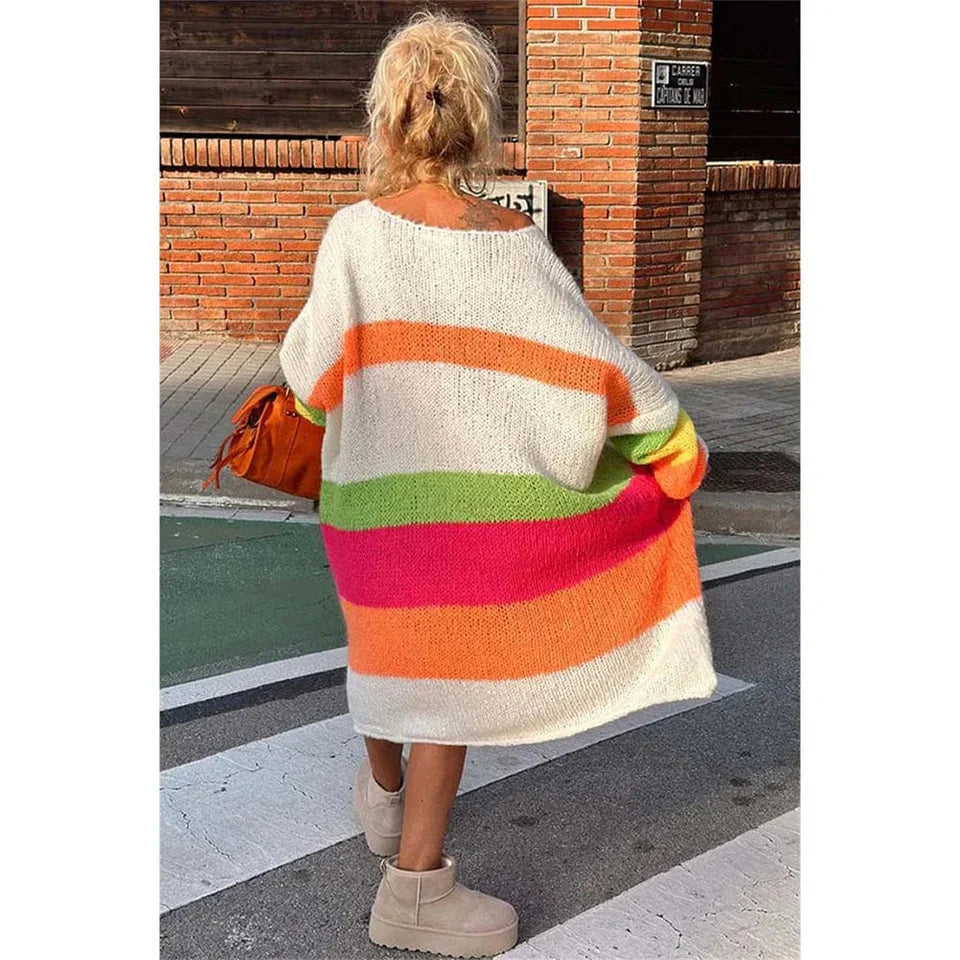 PEACE" MULTI COLOR SWEATER DRESS