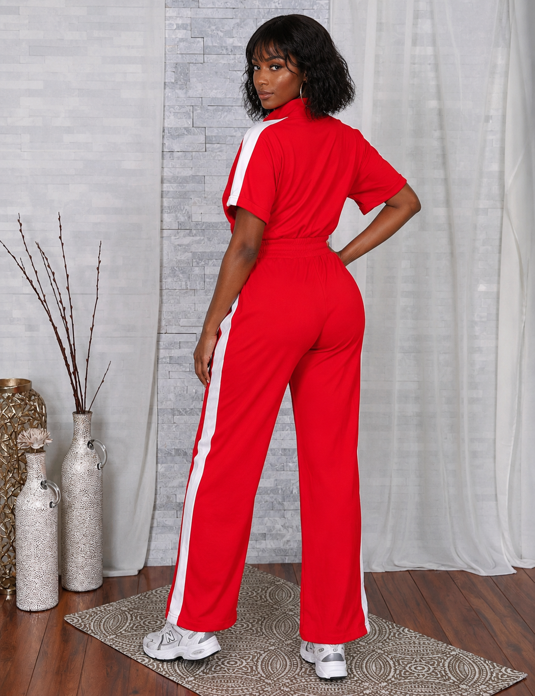Soft Brushed Deim Contrast Jumpsuit