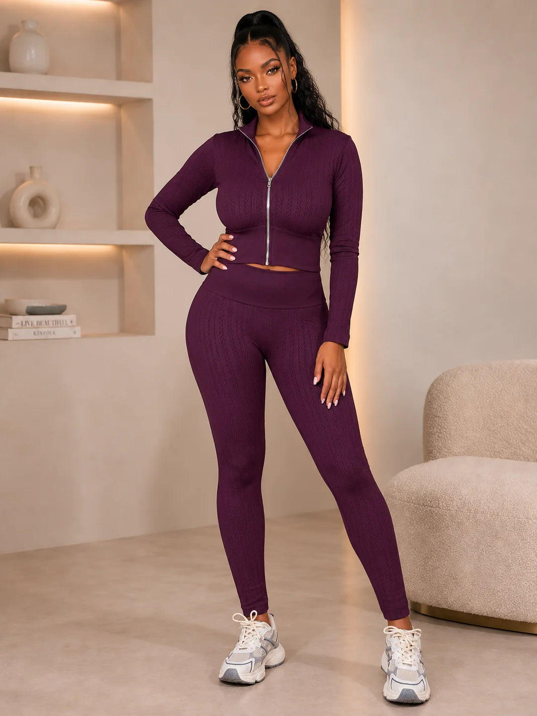 FLEECE SEAMLESS JACKET & LEGGINGS SET