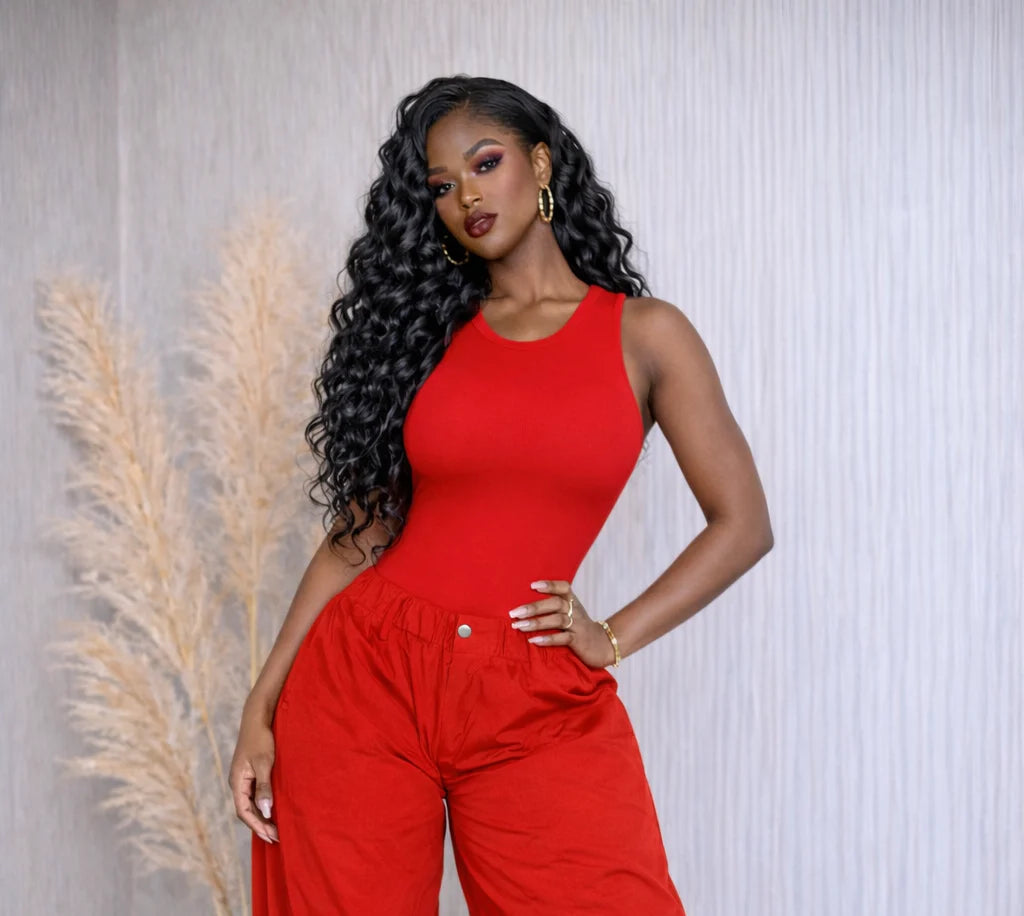 SOLID SLEEVELESS BODYSUIT