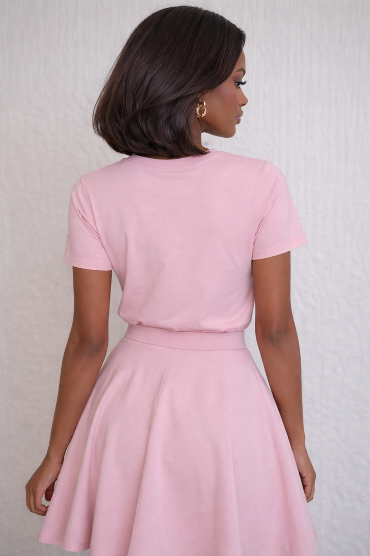 FLOWER EMBROIDERY PATCHED T-SHIRT