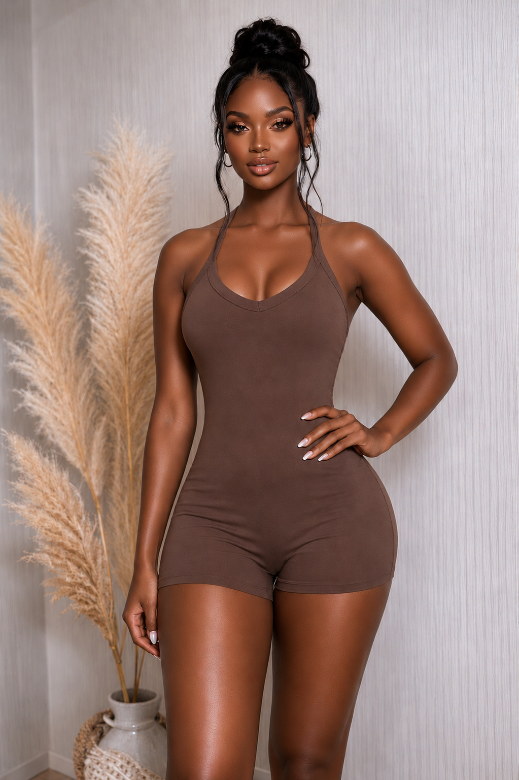 YOGA FABRIC BACK CROSS ROMPER