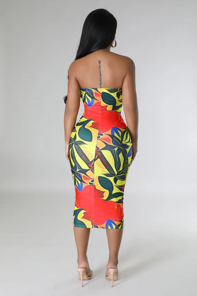 Print Pattern Midi Dress