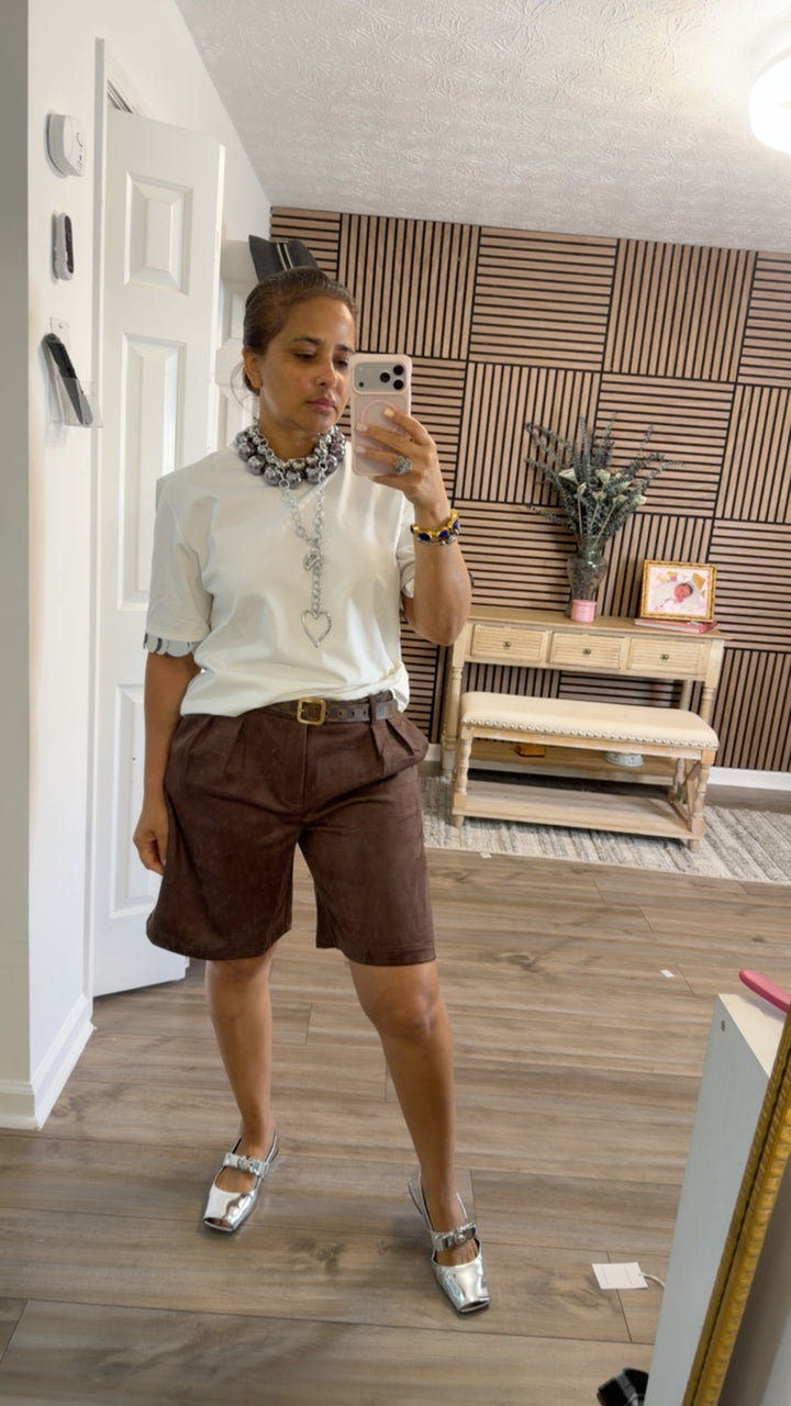 Suede Trouser Short