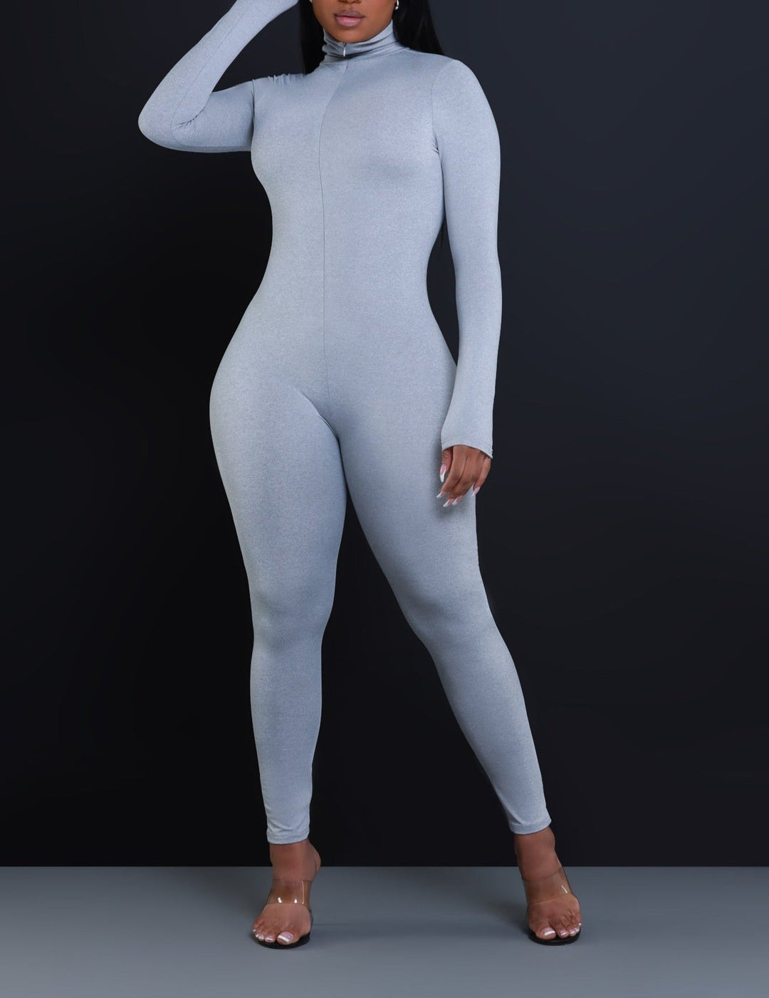 Solid Mockneck Jumpsuit