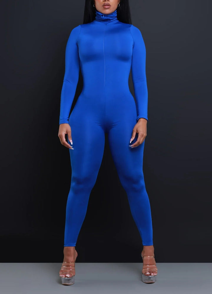 Solid Mockneck Jumpsuit